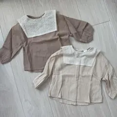 teteatete テータテート 刺繍生地襟ブラウス　2点セット