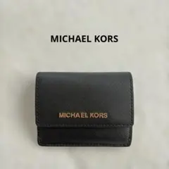 【訳あり】MICHAEL KORS マイケルコース　二つ折り財布　ブラック