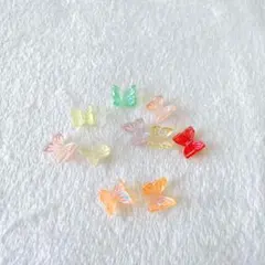 ☘️【20粒】ネイルパーツ 蝶 カラフル デコパーツ バタフライ