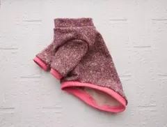 犬服ハンドメイド　長袖トレーナー　Flowerラメ　Ｍ