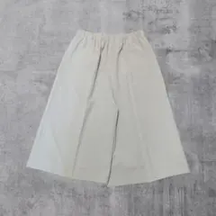 ガウチョパンツ　総ゴム　無地　ベージュ　大きめゆったり　シンプル　カジュアル