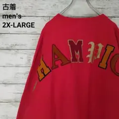 古着 Champion リバースウィーブ アーチロゴ 肉厚 ビッグサイズ赤2XL