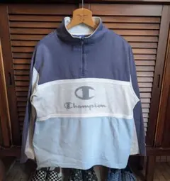 90s Champion チャンピオン ハーフジップ スウェット ロンT 古着