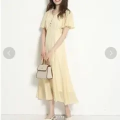 Rirandture フラワーシフォンワンピース