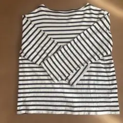 FieldCore 長袖Tシャツ LL 白/黒ストライプ