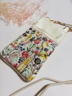 インド刺繍スマホショルダーバッグ