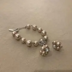 コットンパール　ピアス　ブレスレット　セット　結婚式　二次会