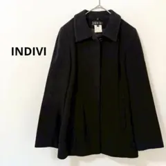 【インディヴィ】M ピーコート ウールコート　アウター　ブラック