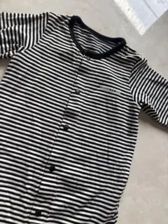 コムサ(ストライプ柄ロンパース)