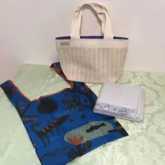 コメダコーヒー　サマーバッグ、フェイスタオル　カルディエコバッグ　いきものがたり