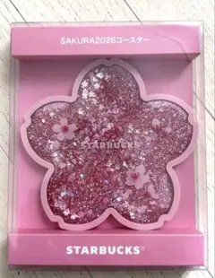 スタバ　SAKURA2026コースターシャイニーピンク