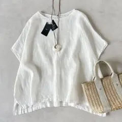 美品✨ アーバンリサーチドアーズ リネン100% フリル袖ブラウス 