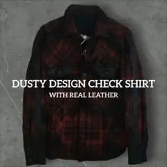 レザー切替汚しチェックシャツY2K archive roenumbernine