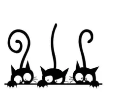 黒ネコ　ステッカー　３匹　キャット　ねこちゃん　かわいい　大きい　サイズ