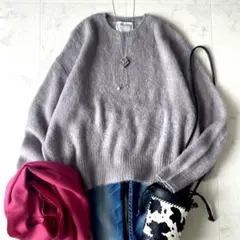 2023.極美品☆ビアズリー ふんわり モヘア クルーネックニット ゆったり 2025年最新】BEARDSLEY ネック：クルーネック/Uネック 長袖の人気