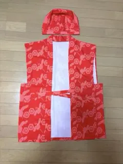 【匿名配送】還暦　赤いちゃんちゃんこ・頭巾　2点セット