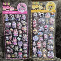 ラブブ　ぷくぷくシール2枚セット　3Dステッカー