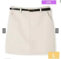 GRL 細ベルト付き台形ミニスカート
