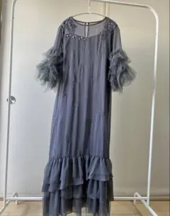 【ドリードール】デザインスリーブシャギードレス