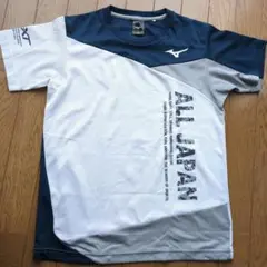 Mizuno ALL JAPAN テニス Tシャツ S ネイビー/ホワイト