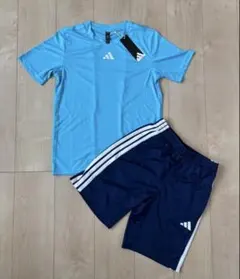 新品アディダス半上下セット150cm冷感Tシャツ　ハーフパンツ　スポーツ