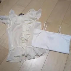 【極美品】ラルフローレン ガールズ フリルシフォンブラウス 140