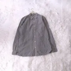 無印良品ギンガムチェックコットンシャツ Lモノトーン良品計画シンプルコットン