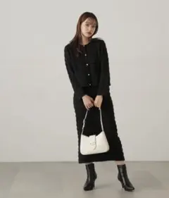 プロポーションボディドレッシング♡ラメ入りフェザーツイードニットアップ