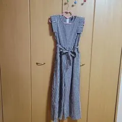 チェック ロングワンピーススボン