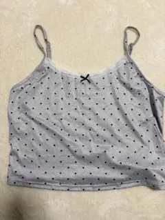 水玉模様 キャミソール グレー　ドット柄