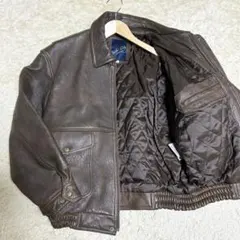 【ヴィンテージ】A2 フライトジャケット L 羊革 本革 レザー 短丈 ブラウン
