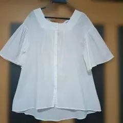 ✿新品タグ付きSamansa Mos2 バックリボンフレアスリーズブラウス✿