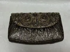 ビーズ装飾 ゴールド クラッチバッグ