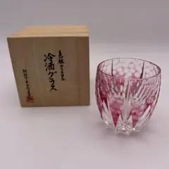 HOYAクリスタル　切子冷酒グラス　色被クリスタル　②