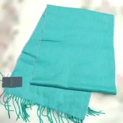 未使用The Intermode カシミヤ100% マフラー 青緑