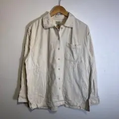 90s vintage 生成り ストライプ 長袖シャツ ナチュラル 古着