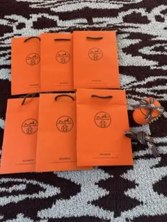 HERMES エルメスオレンジ ショップ袋とギフトボックスセット 25個