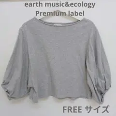 earth music&ecology グレー五分袖トップスカットソーFREE