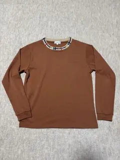 アーノルドパーマー　ブラウン 長袖Tシャツ カラフルリブ付きのサムネイル