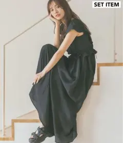 ⑲シャーリングブラウスキャミワンピース2P