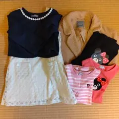 ワンピース、nextコート、ミキハウスDOUBLE.BロングTシャツ等5点セット