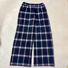【バックナンバー】ワイドパンツ（L）カジュアルズボン チェック柄 ドローコードのサムネイル