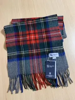 ジョンストンズ中判カシミアグレースチュワートチェック柄ストール　高見え