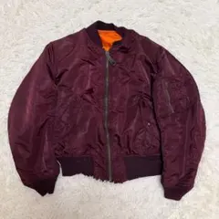 【レア】希少カラー★80s旧タグ USA製 ALPHA MA-1 ボルドー M