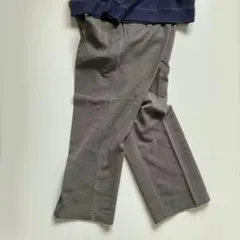 90s vintage スラックス ワイドパンツ 2タック トラウザー グレー