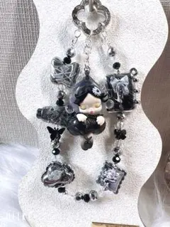 スカルパンダ　ハンドメイドキーホルダー