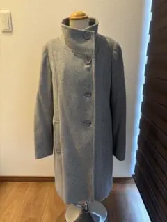 MK グレー ウール混合 ロングコート