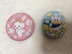 サンリオキャラクターズ 刺繍缶バッジビスケット　ウィッシュミーメル　ペックル