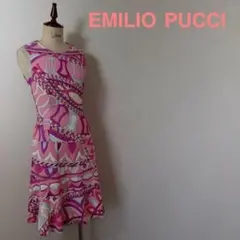 EMILIO PUCCI ノースリーブ ひざ丈 ワンピース ピンクのサムネイル
