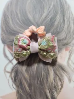 インド刺繍リボン　シュシュ